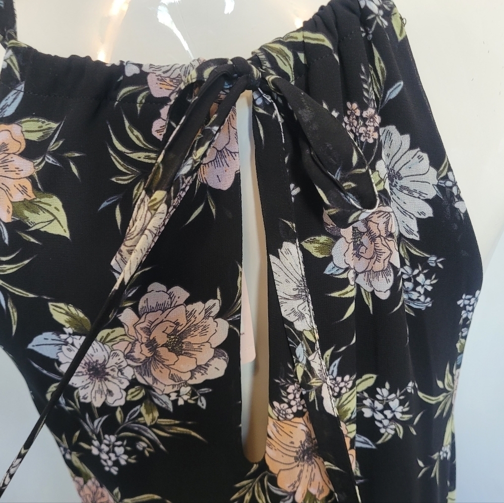Torrid Black Floral Chiffon Print Mini Dress, BNWT, Size 1X - Picture 5 of 9
